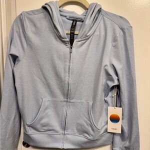 Vuori Halo Mini Full Zip Hoodie ‘soft sky heather’